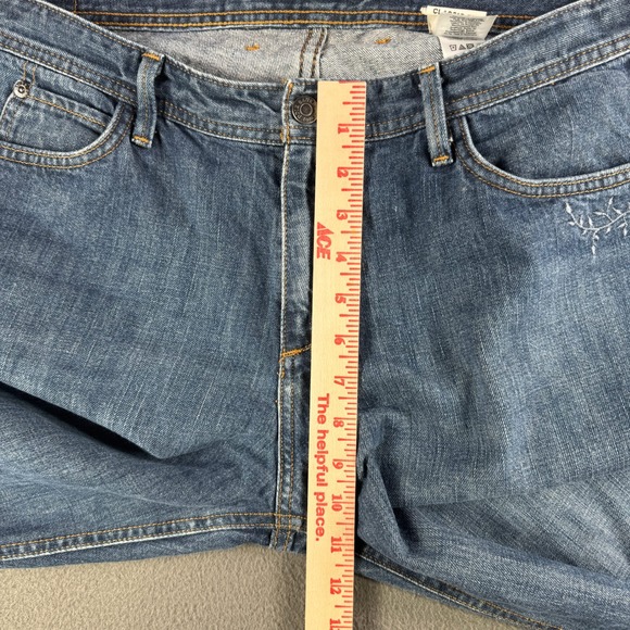 Eddie Bauer Jeans Women 14 Classic Fit‎ Bootcut 100% Cotton Embroidery Blue - Picture 10 of 13